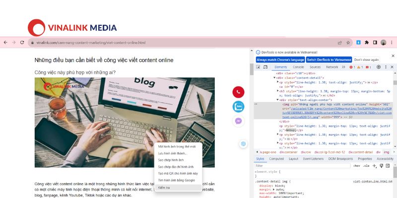 Cách xem kích thước ảnh đăng website